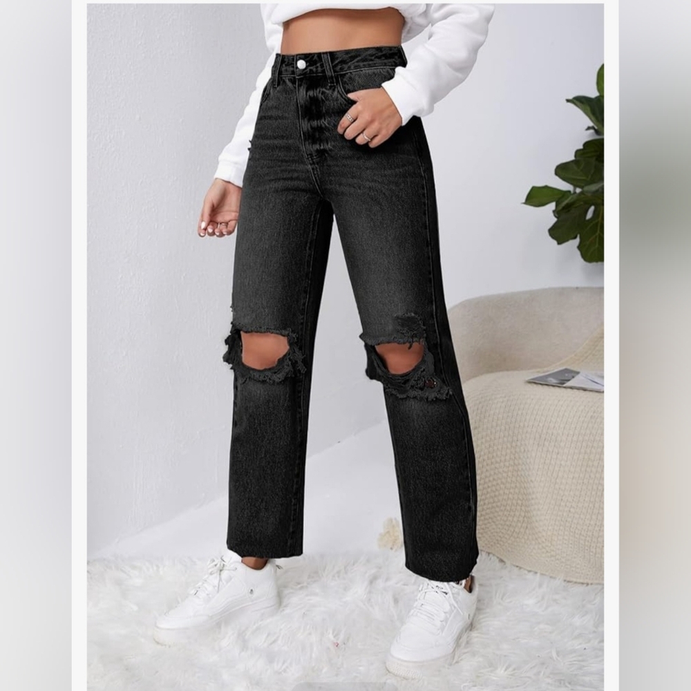 3 For $15✨️ BP Nordstrom Black Baggy High Waisted Denim Jeans Womens 25 Small